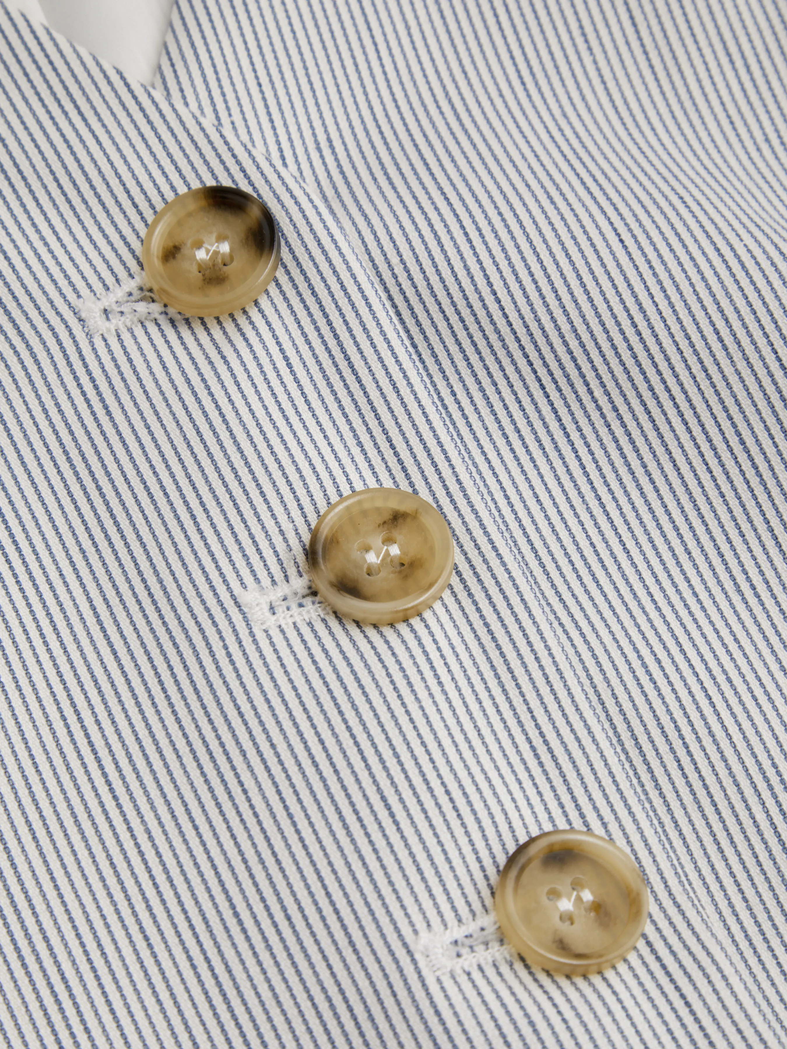 Chaleco tipo blazer de rayas con cuello en V de mezcla de algodón