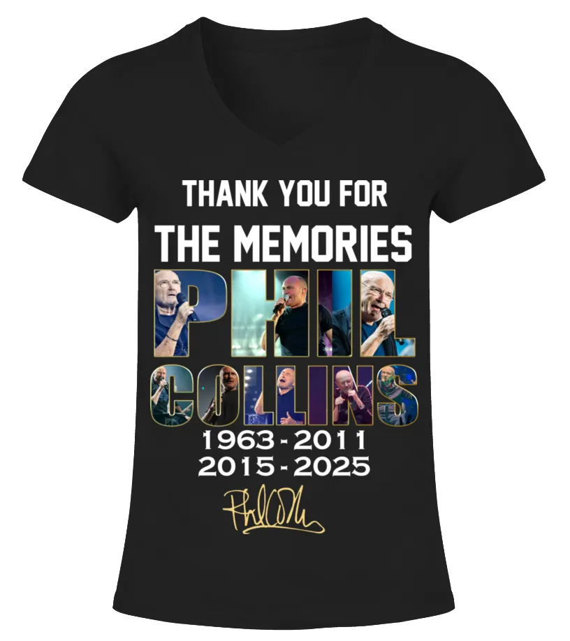PHIL COLLINS 1963-2011,2015-2022 Camiseta cuello pico Mujer